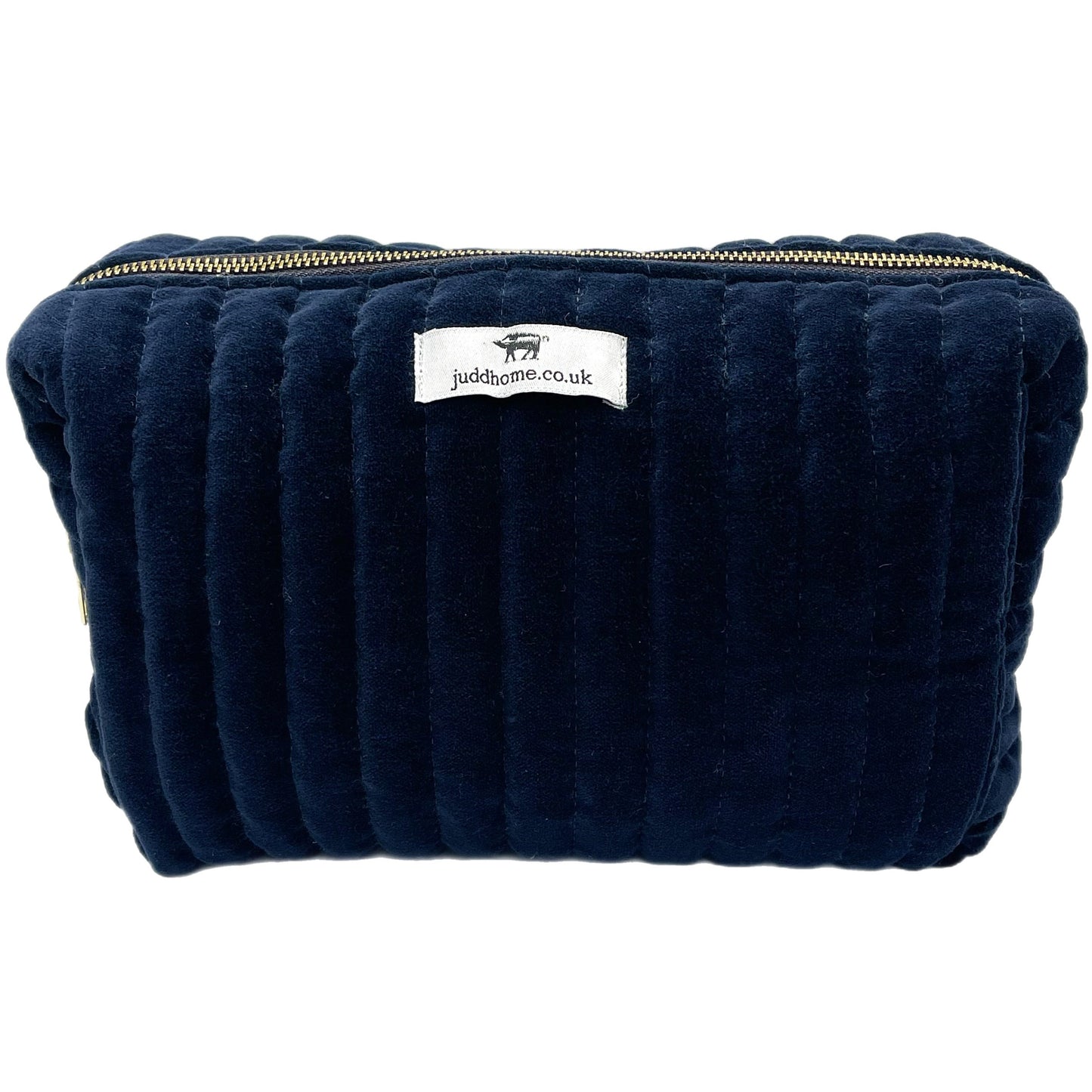 Large Navy Velvet Sponge Bag