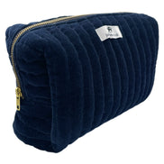 Large Navy Velvet Sponge Bag