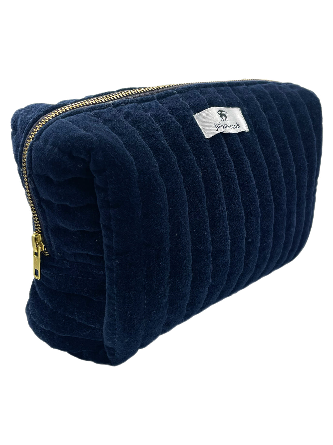 Large Navy Velvet Sponge Bag