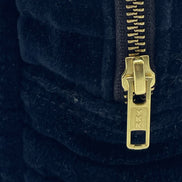 Large Navy Velvet Sponge Bag