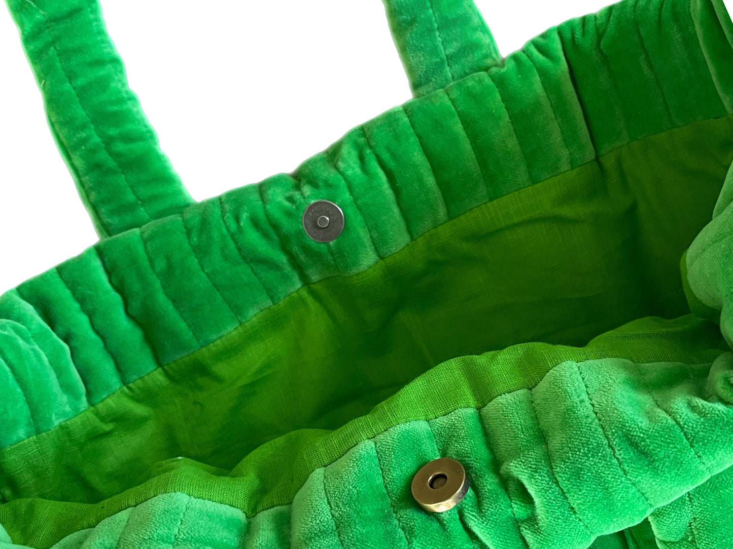 Bright Green Velvet Tote Bag