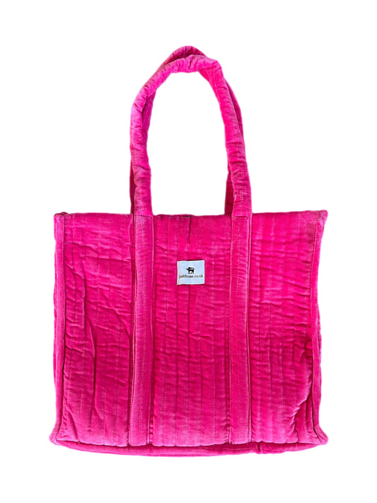 Pink Velvet Tote Bag