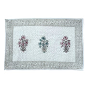 Pink & Blue Foliage Quilted Cushion/Pillowcases