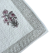 Pink & Blue Foliage Quilted Cushion/Pillowcases