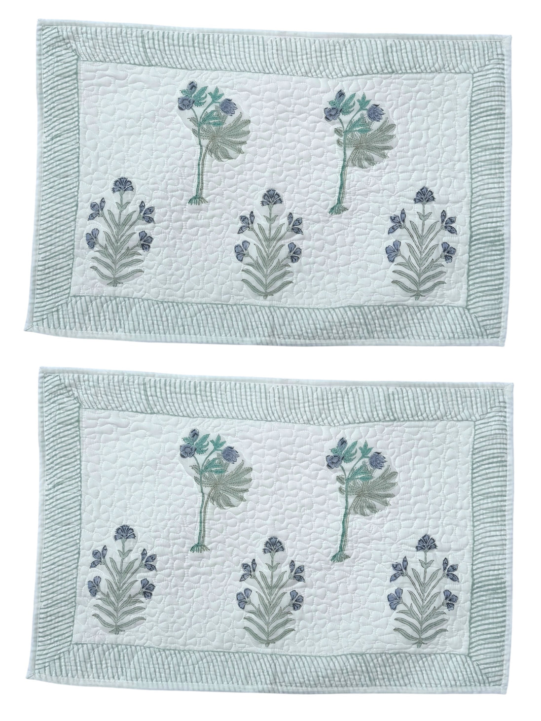 Blue Tree & Foliage Quilted Cushion/Pillowcases