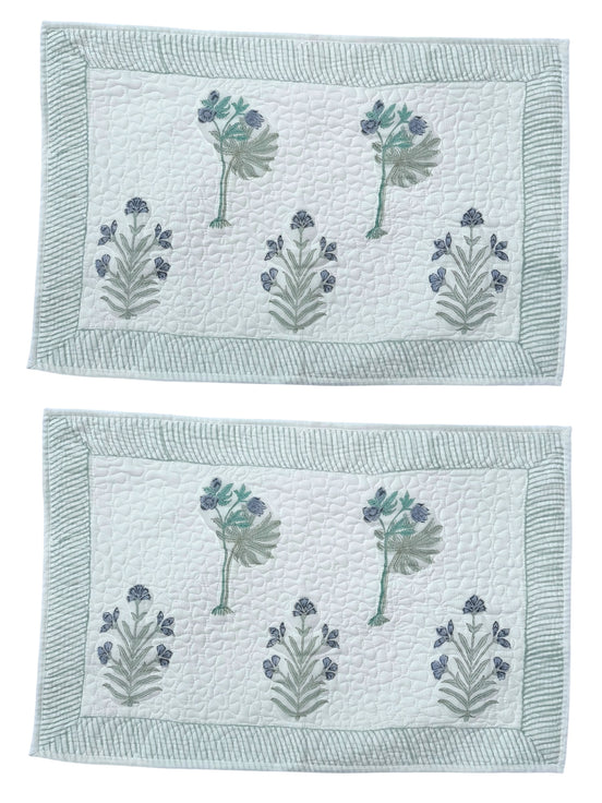 Blue Tree & Foliage Quilted Cushion/Pillowcases