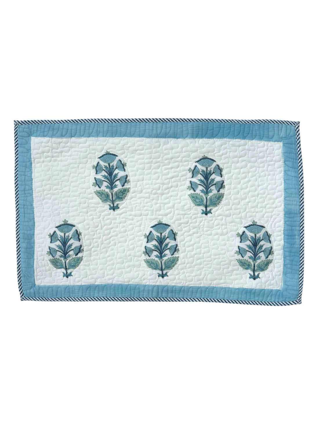 Electric Blue Foliage Quilted Cushion/Pillowcases