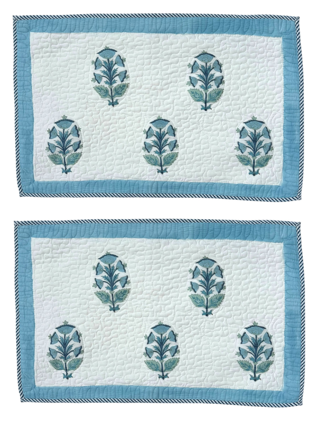 Electric Blue Foliage Quilted Cushion/Pillowcases