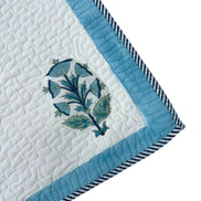 Electric Blue Foliage Quilted Cushion/Pillowcases