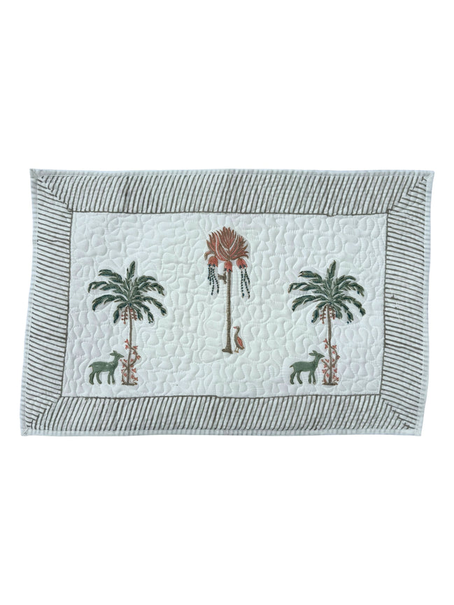 Goat & Palmtree Quilted Cushion/Pillowcases