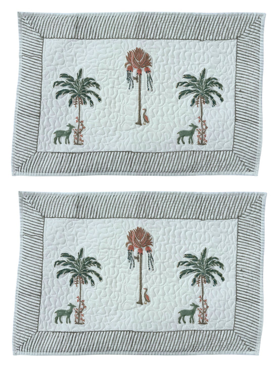 Goat & Palmtree Quilted Cushion/Pillowcases