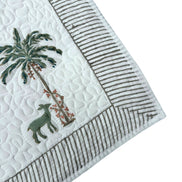 Goat & Palmtree Quilted Cushion/Pillowcases