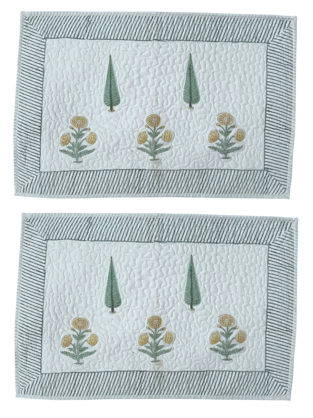 Yellow Shrub & Cypress Quilted Cushion/Pillowcases