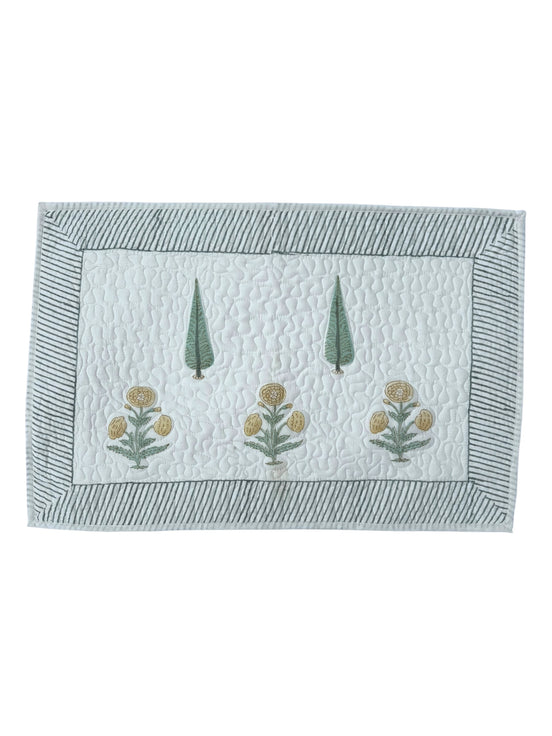 Yellow Shrub & Cypress Quilted Cushion/Pillowcases