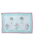 Palmtree & Pink Flower Shrub Quilted Cushion/Pillowcases