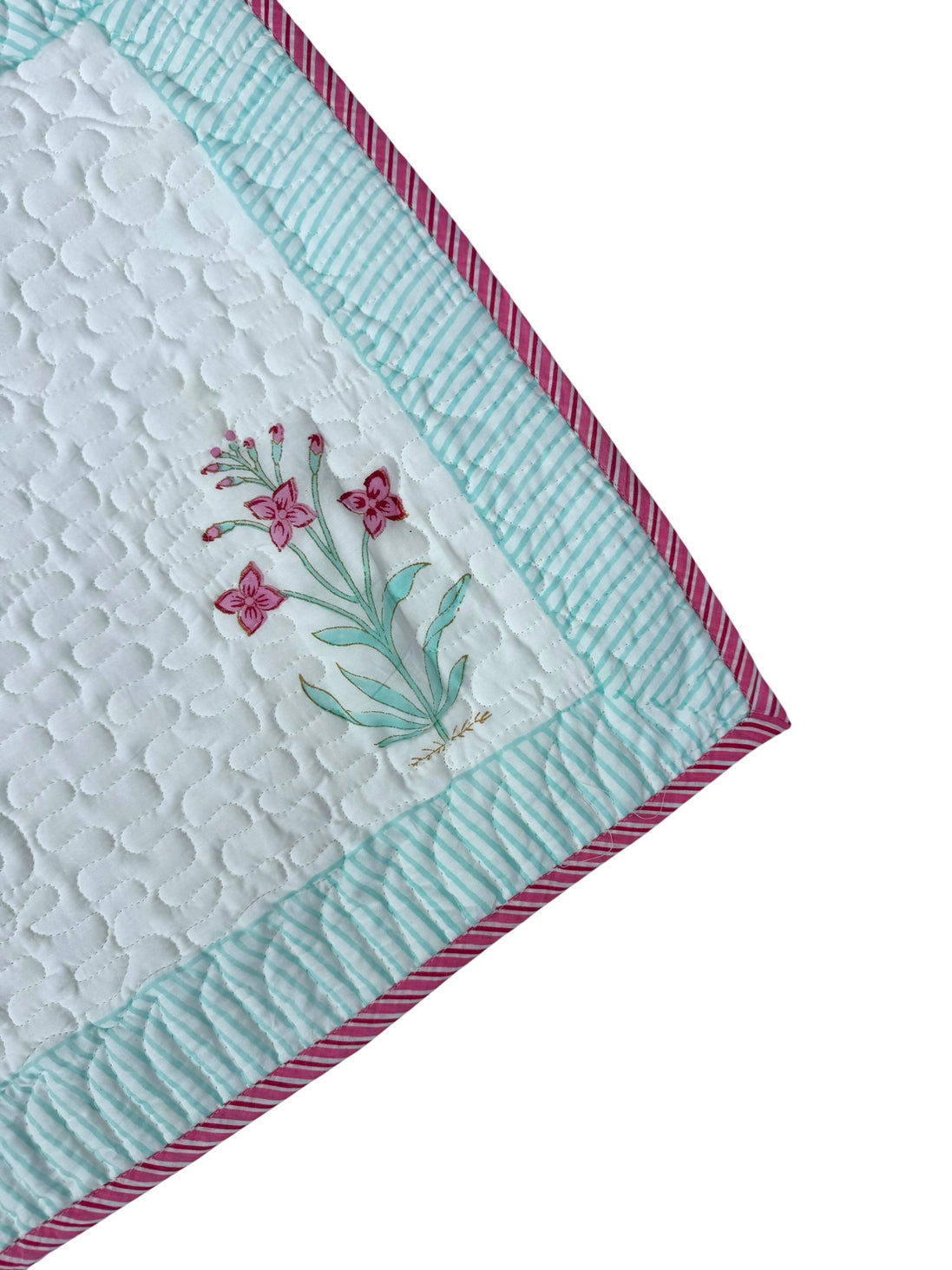 Palmtree & Pink Flower Shrub Quilted Cushion/Pillowcases