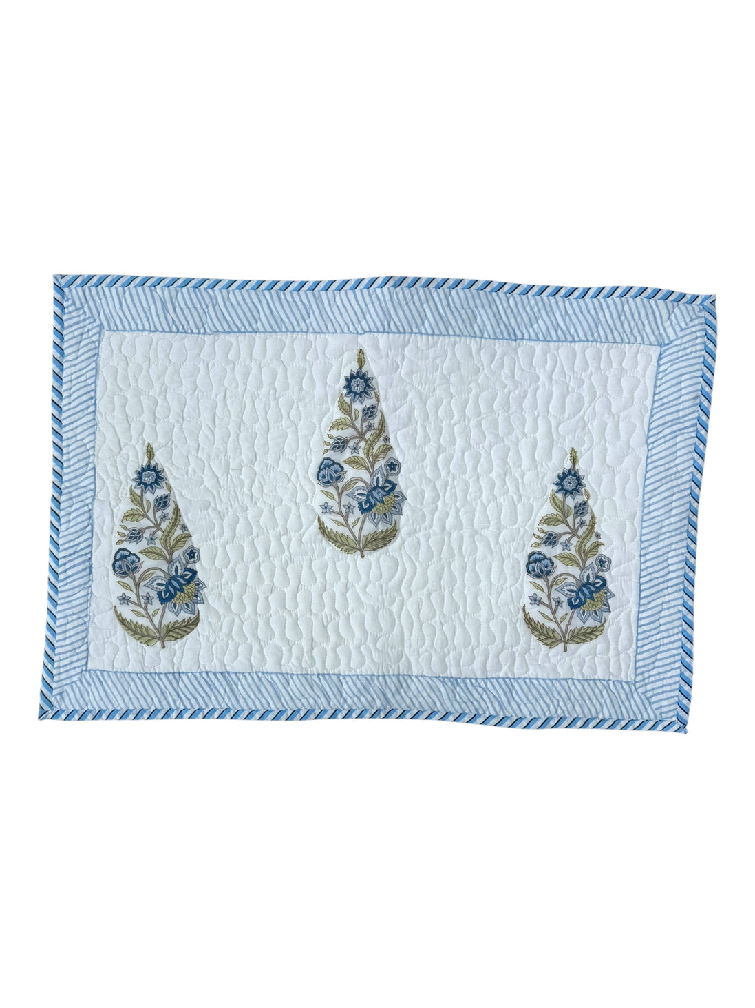 Blue Leaf & Shrub Quilted Cushion/Pillowcases