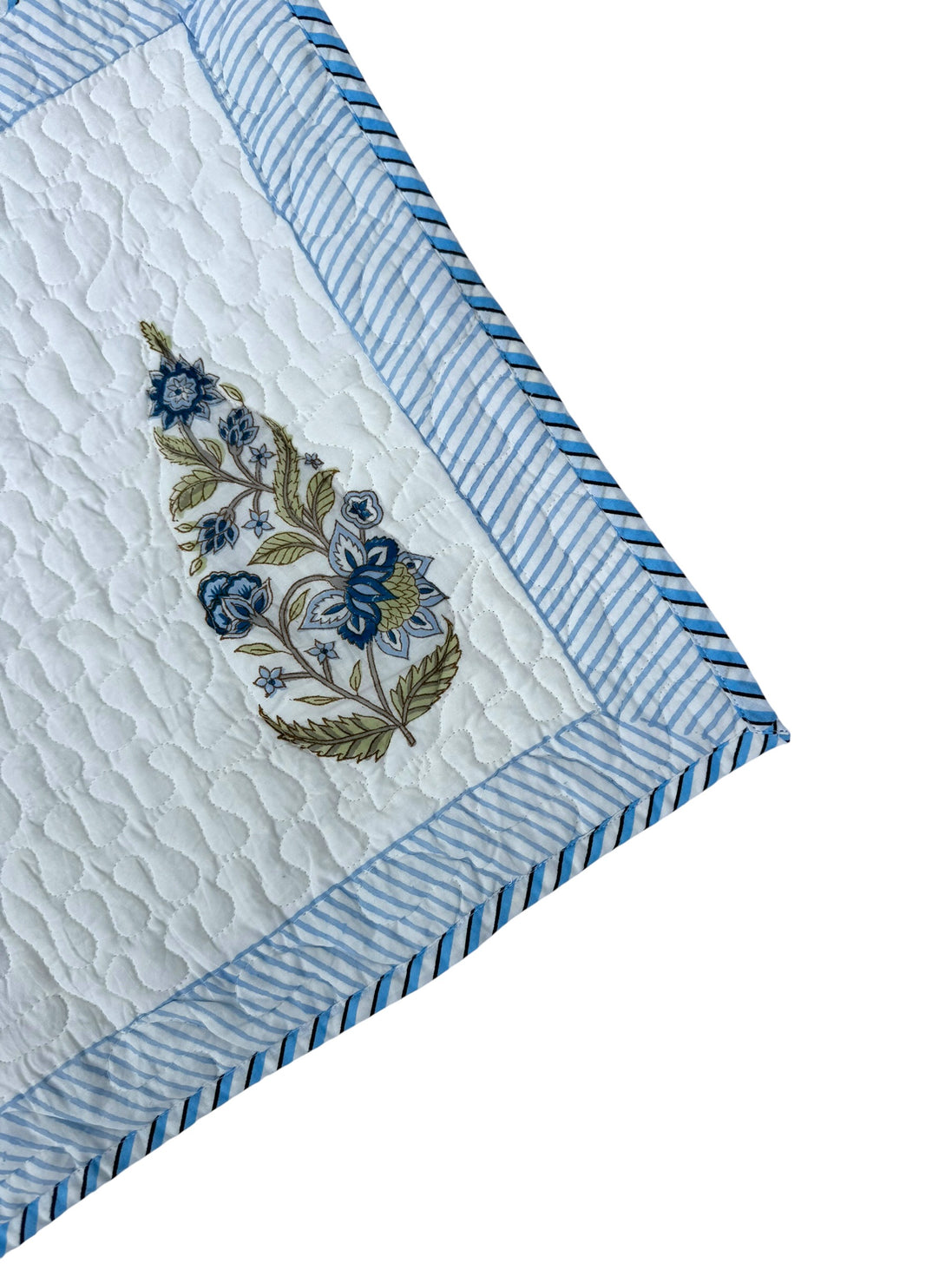 Blue Leaf & Shrub Quilted Cushion/Pillowcases