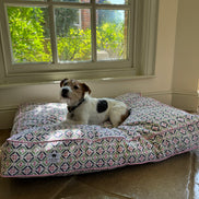 'Ellie' Block Printed Dog Bed