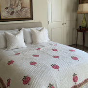 Pink Fan Flower Bedspread