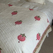 Pink Fan Flower Bedspread