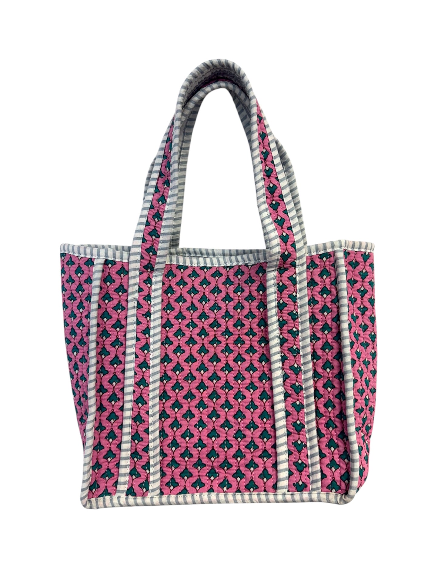 Mini 'Pink Provence' Block Print Tote Bag