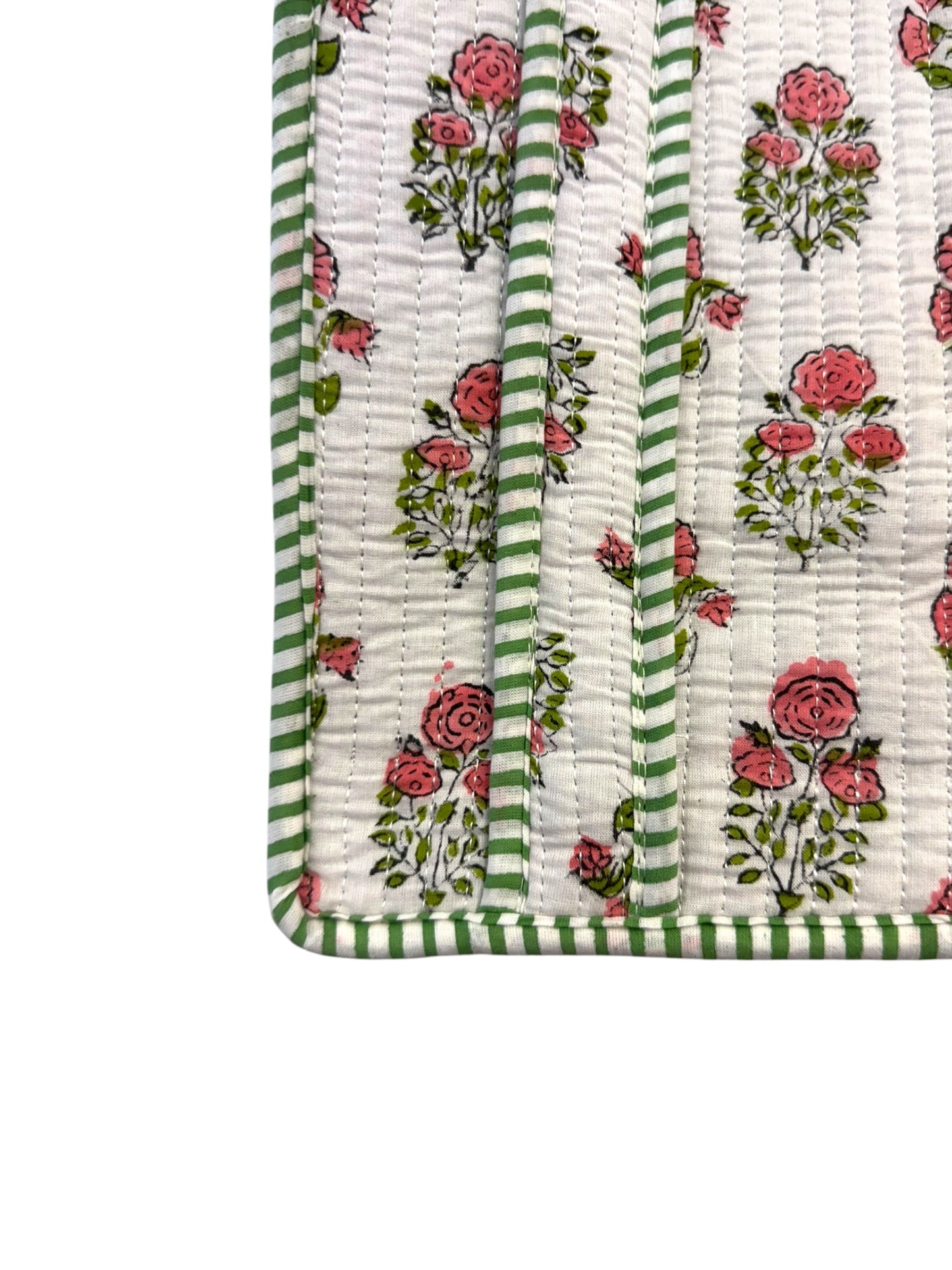 Mini 'Pink Shrub' Block Print Tote Bag