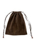 Mushroom Ribbed Velvet Drawstring Bag
