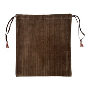 Mushroom Ribbed Velvet Drawstring Bag