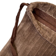 Mushroom Ribbed Velvet Drawstring Bag