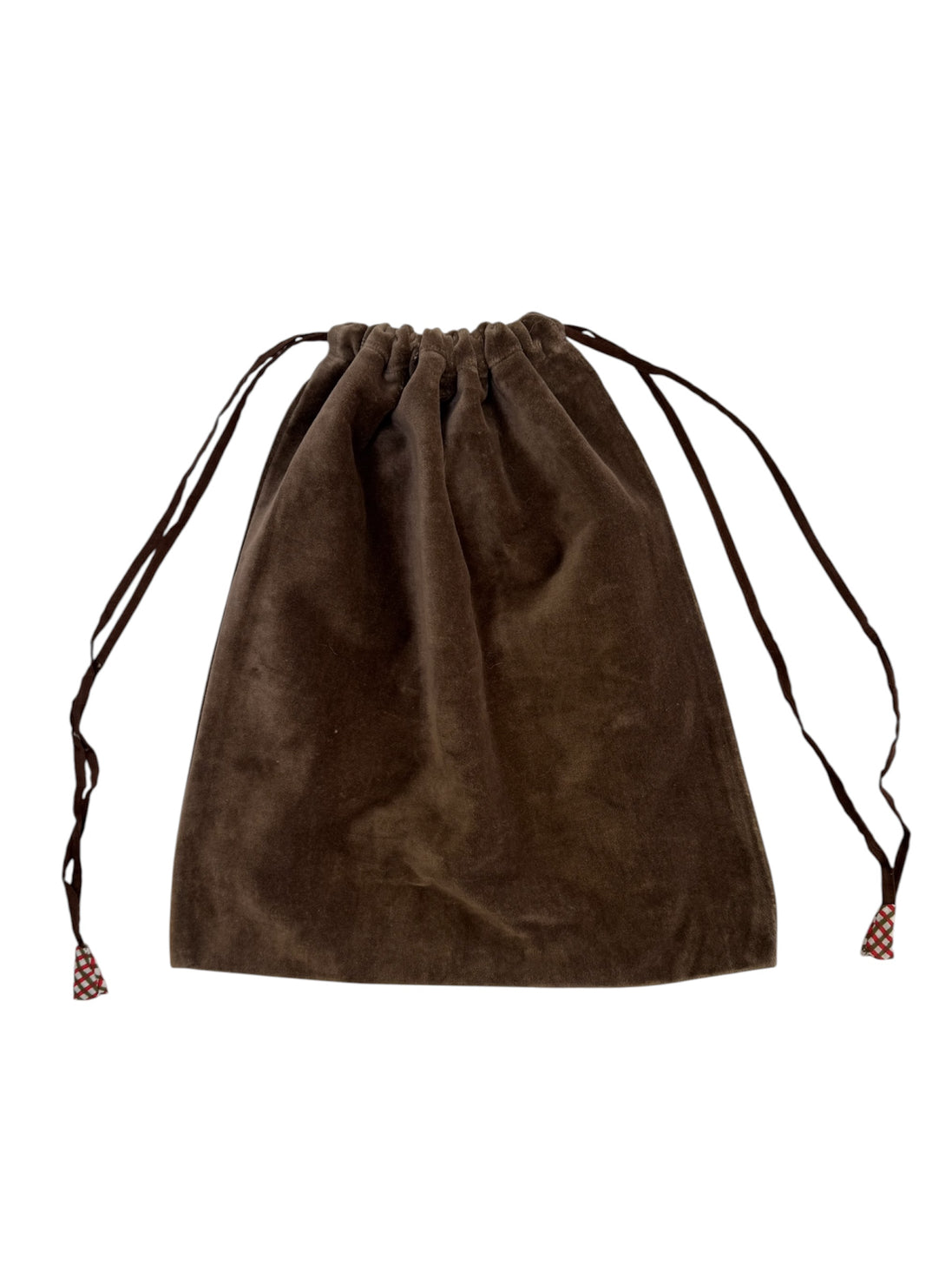 Mushroom Velvet Drawstring Bag