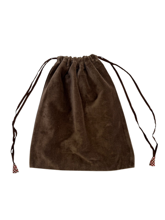 Mushroom Velvet Drawstring Bag