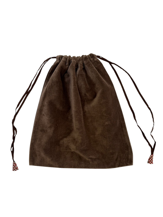 Mushroom Velvet Drawstring Bag