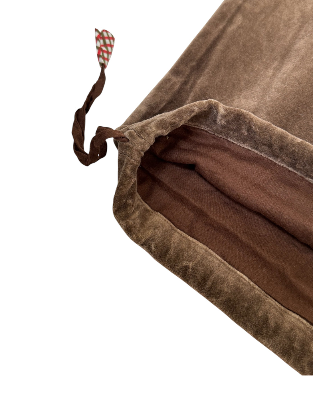 Mushroom Velvet Drawstring Bag