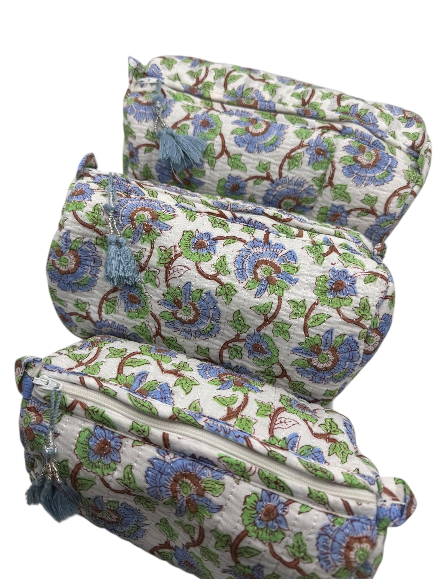 'Blue and Green Foliage' Sponge Bag