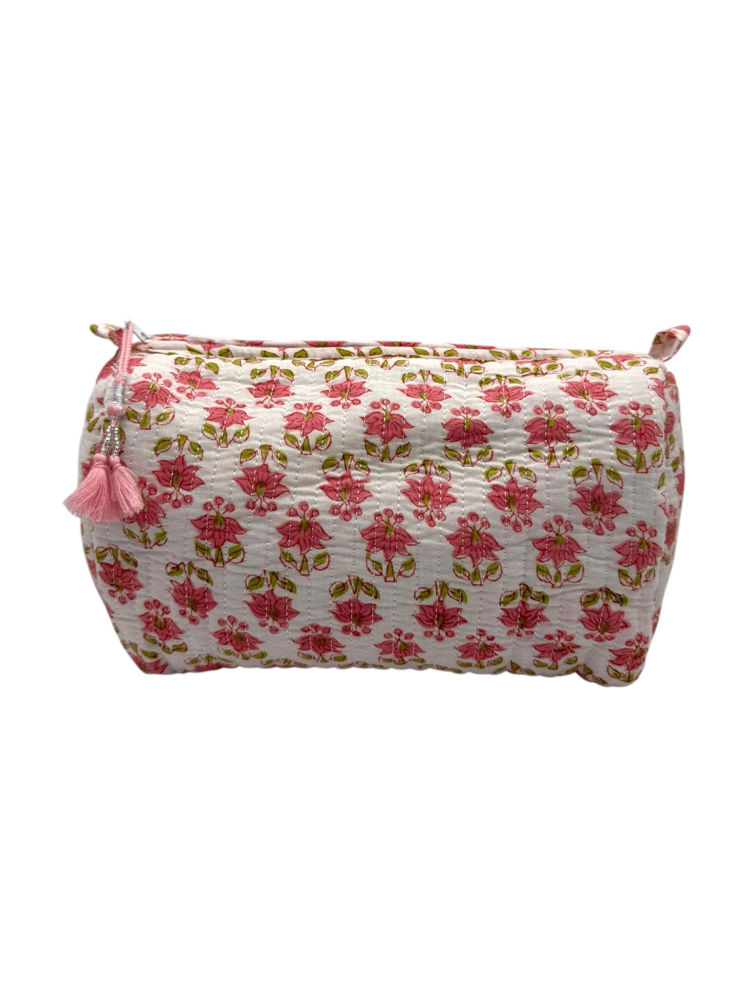 'Pink Tree & Leaves' Block Printed Sponge Bag/Washbag
