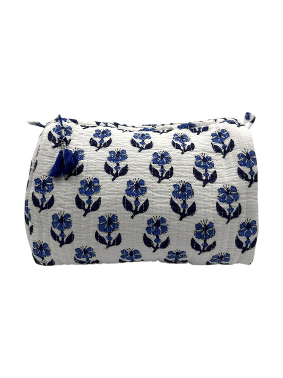 'Blue Trees' Block Printed Sponge Bag/Washbag Sponge Bag