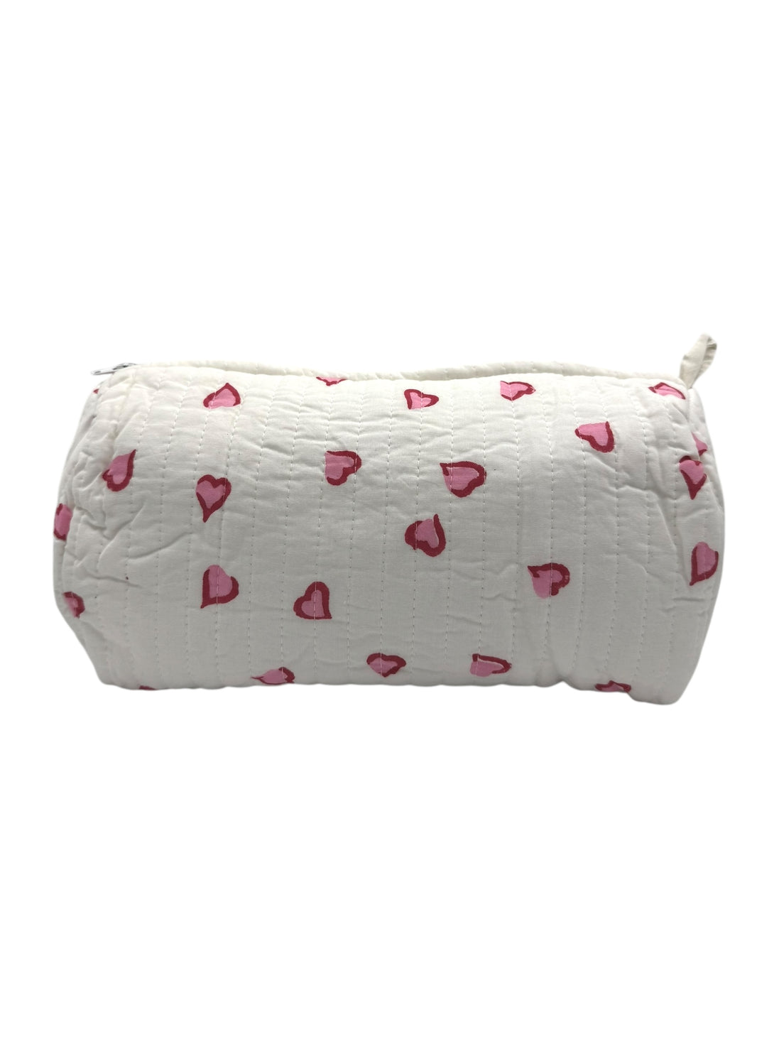 'Red & Pink Hearts' Block Printed Sponge Bag/Washbag