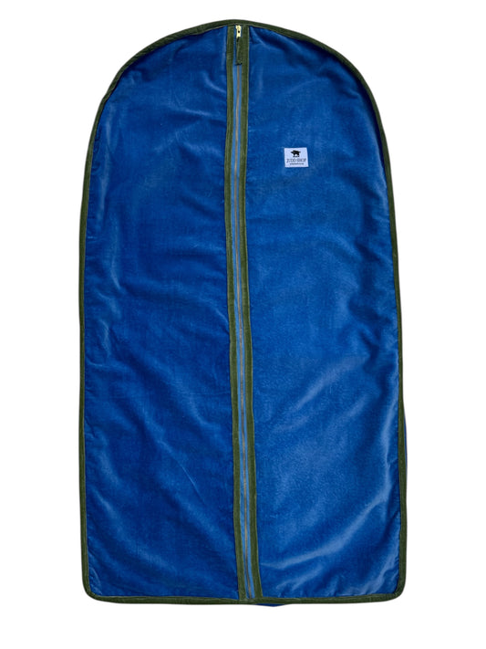 Electric Blue and Olive Velvet Clothes Cover/Garment Bag