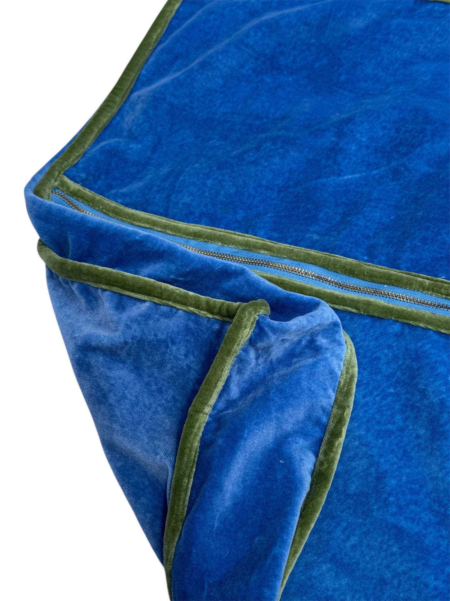 Electric Blue and Olive Velvet Clothes Cover/Garment Bag