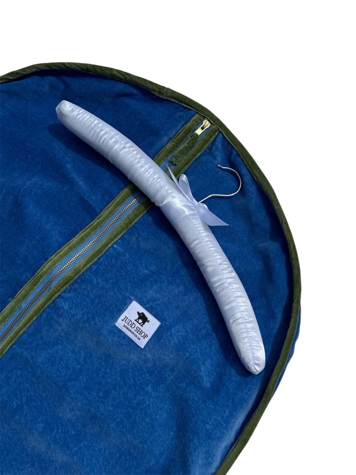 Electric Blue and Olive Velvet Clothes Cover/Garment Bag
