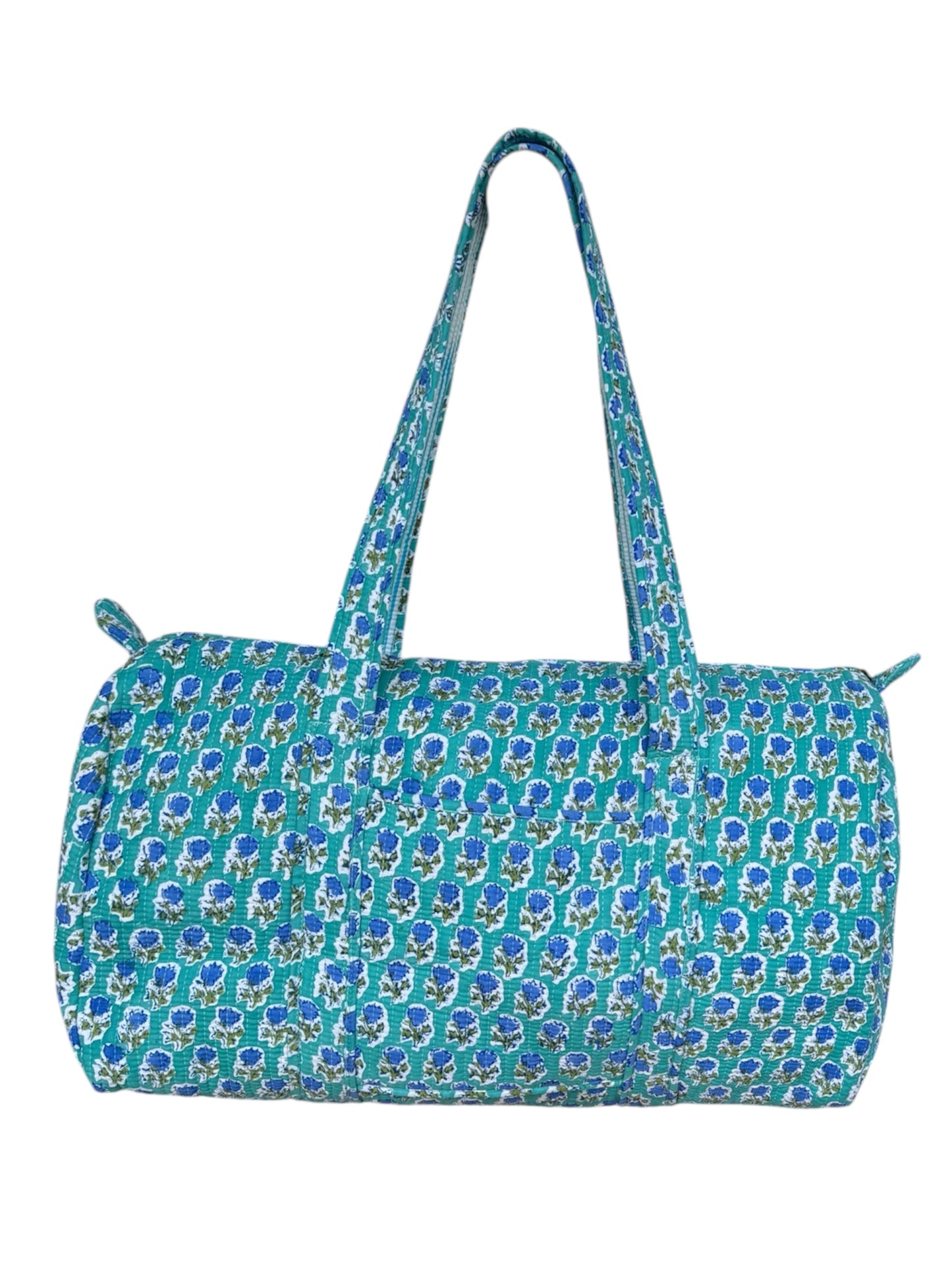 'Green Forest' Block Print Overnight Bag
