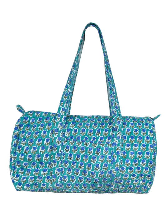 'Green Forest' Block Print Overnight Bag