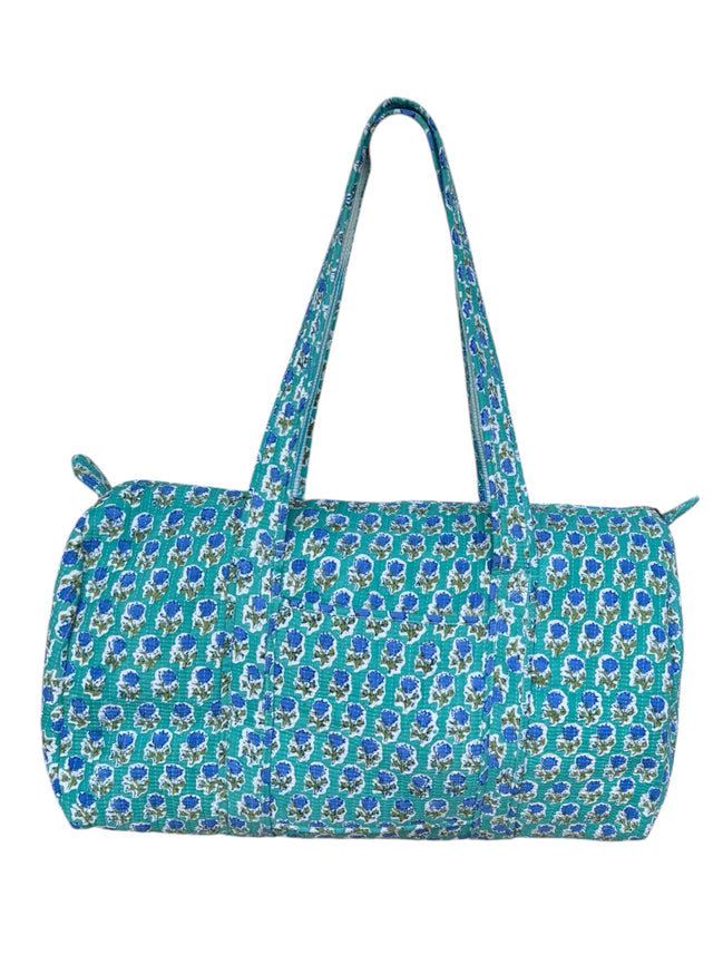'Green Forest' Block Print Overnight Bag