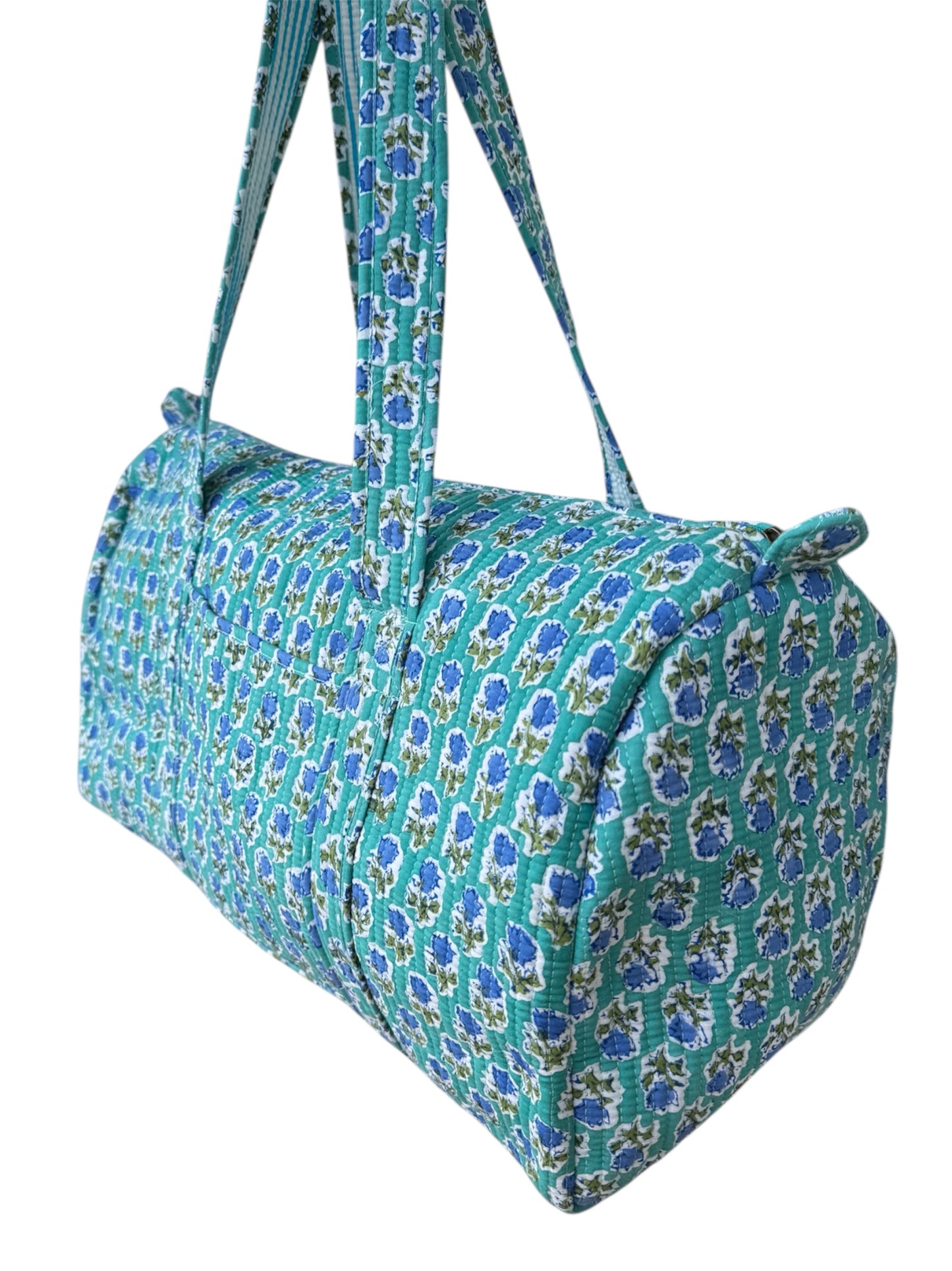'Green Forest' Block Print Overnight Bag