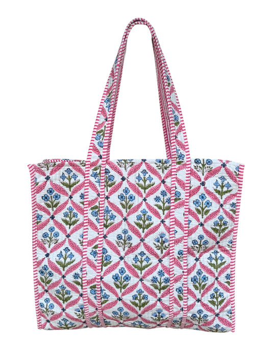'Pink Trellis' Tote Bag
