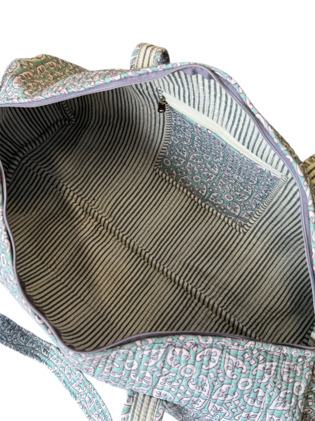 'Leaf Trellis' Block Print Overnight/Weekend Bag