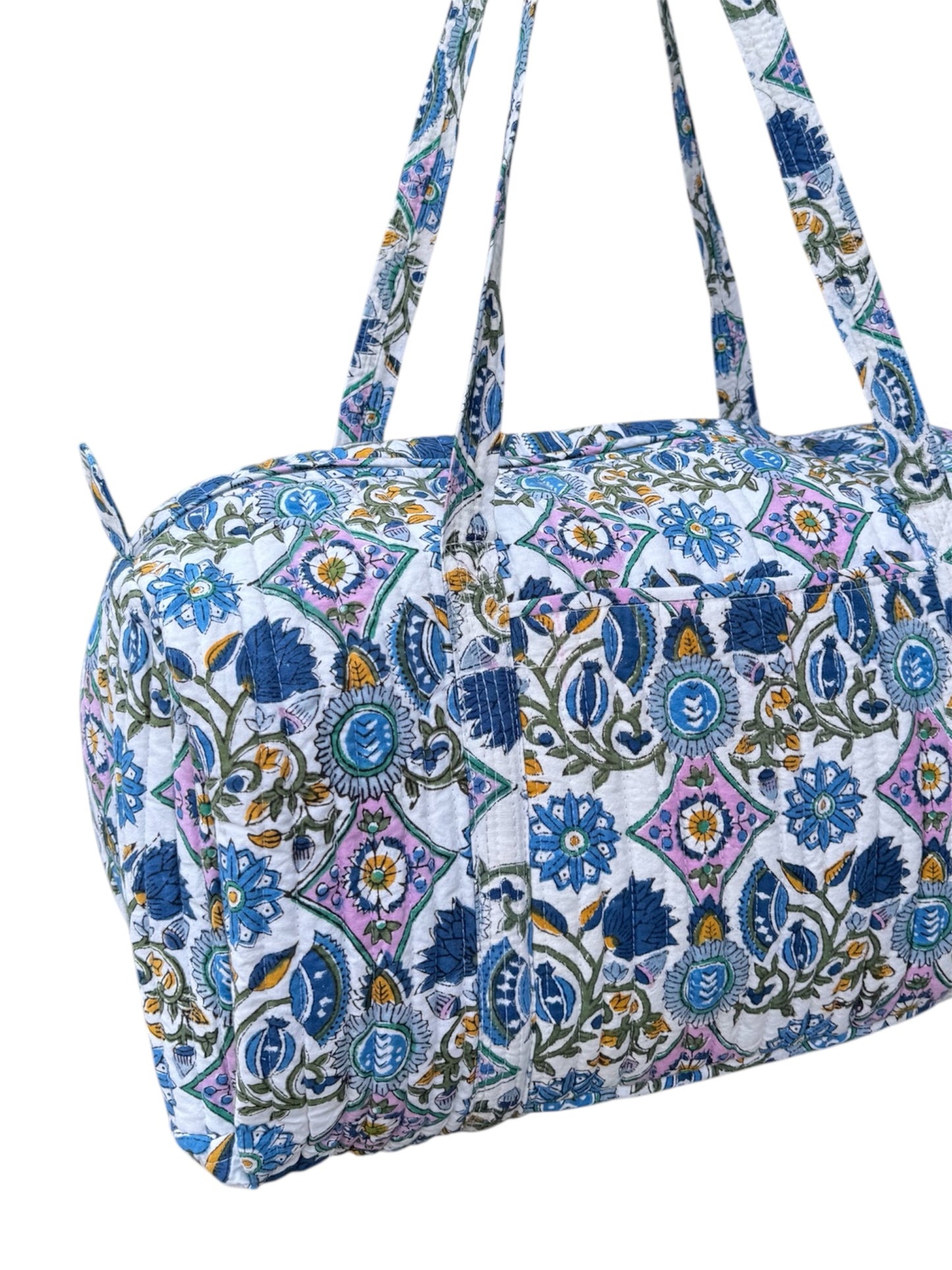 'Floral Shield' Block Print Overnight/Weekend Bag