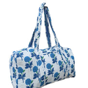 'Blue Dandelion' Block Print Overnight/Weekend Bag