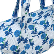 'Blue Dandelion' Block Print Overnight/Weekend Bag